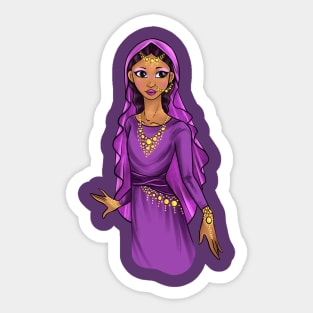 Black is Beautiful - Sudan African Melanin Girl in traditional outfit Sticker